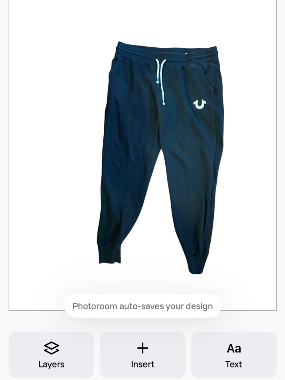 True Religion Black Jogger Sweatpants with White Logo
